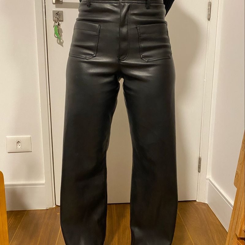 Calça Wide Couro Zara Calça Feminina Zara Nunca Usado 78624637