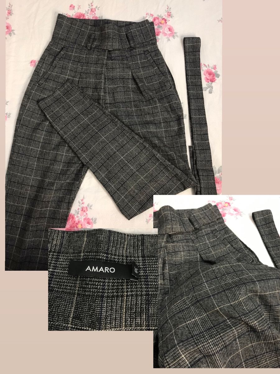 calça xadrez amaro