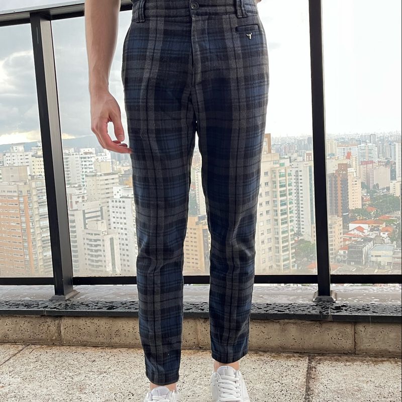 Calça xadrez hot sale masculina flanelada