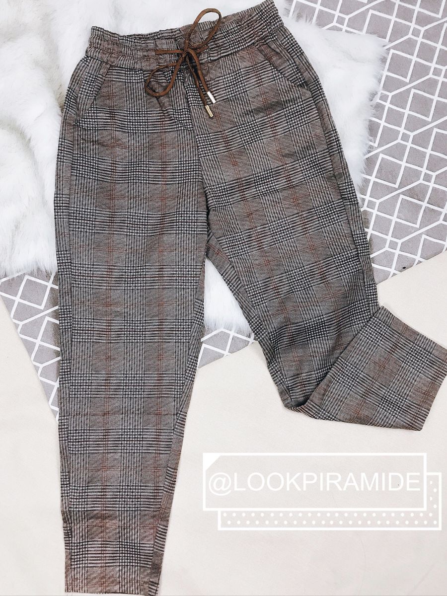 calça de xadrez feminina