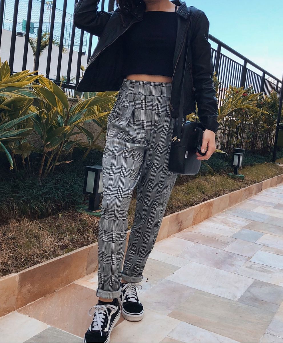 calça xadrez feminina c&a