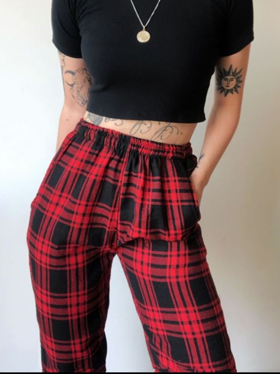 calça xadrez