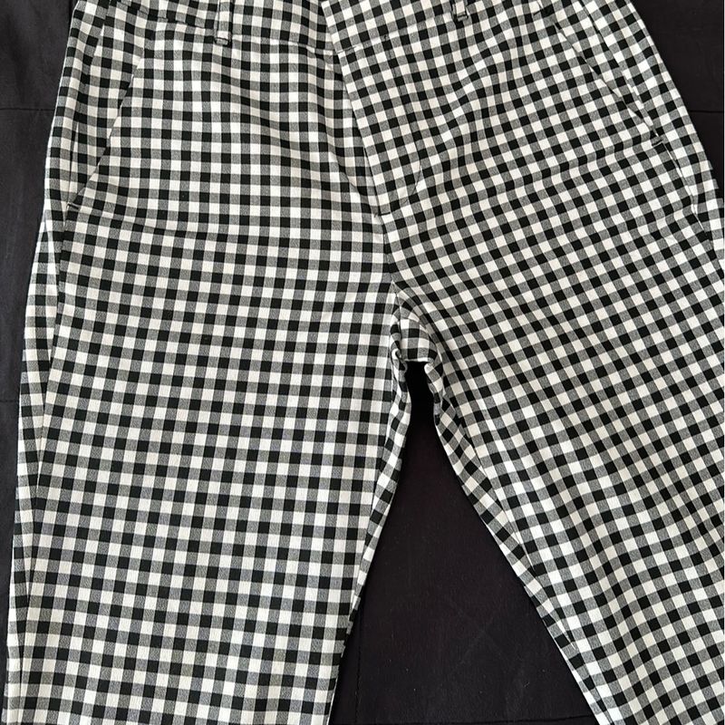 Enjoei CalÇa Xadrez Zara Feminina Calça Xadrez Zara Branco E Preto