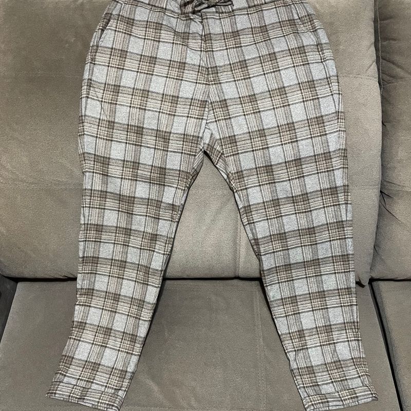 Calça Xadrez Zara Cinza Marrom Calça Masculina Zara Usado 83167881  enjoei