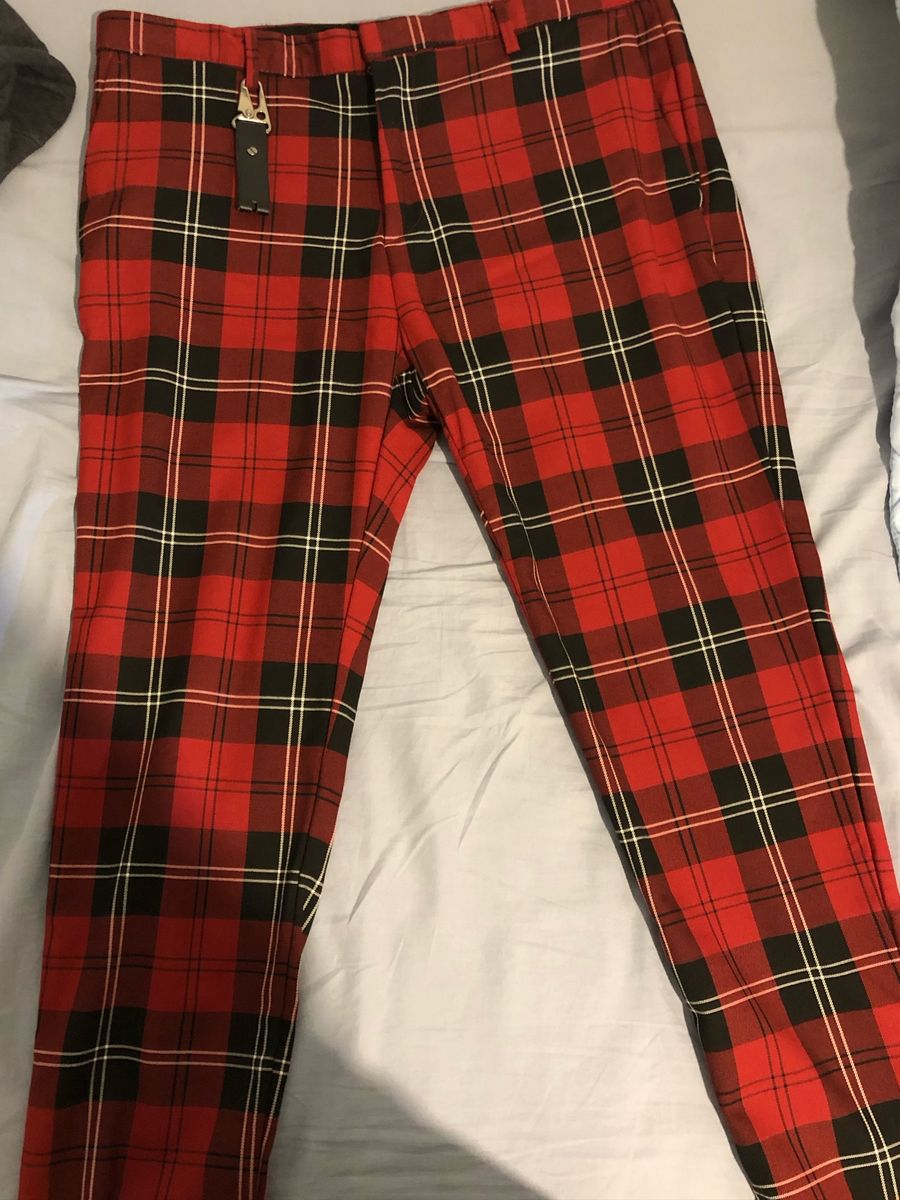 calça xadrez feminina zara