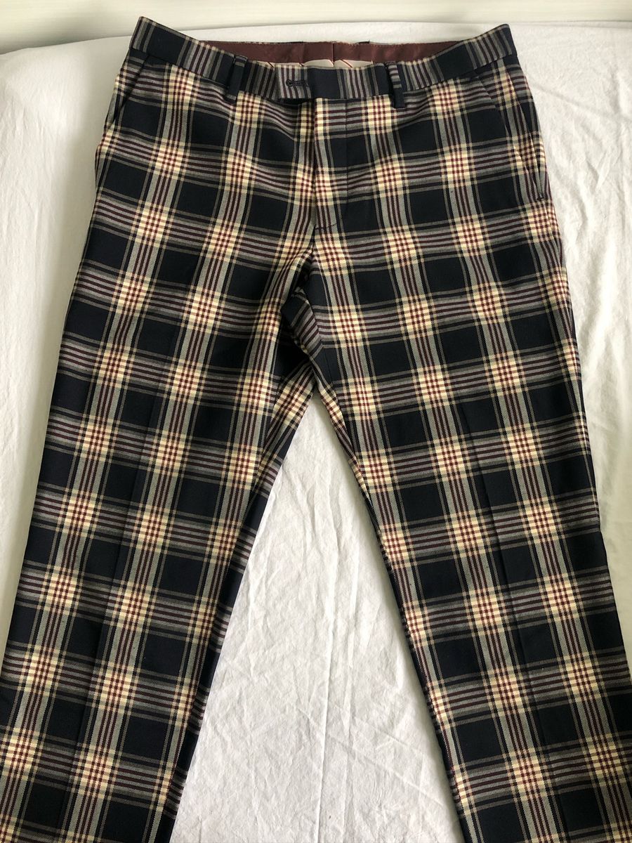 calça xadrez masculina zara