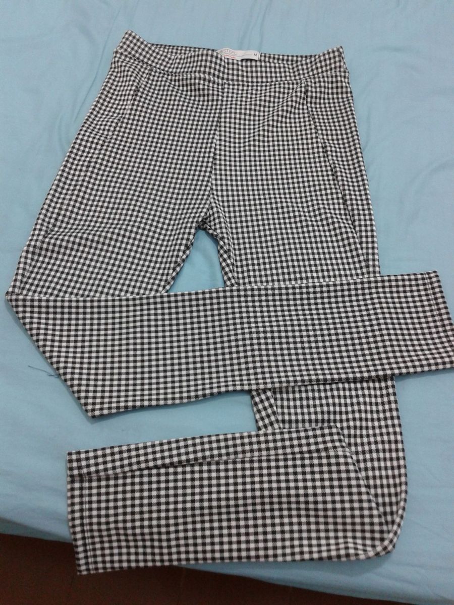 Calça Xadrez Calça Feminina Blue Steel Usado 26986369 enjoei