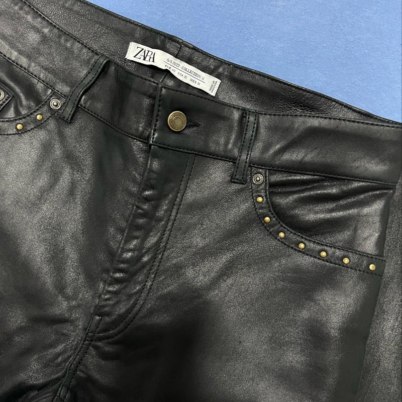 Cabedal CalÇas De Napa Para Homem Calça Zara 100% Couro Calça