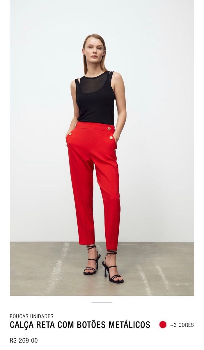 Legging Zara com Botões Dourados  Calça Feminina Zara Nunca Usado