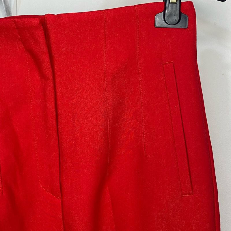 Calça Alfaiataria Vermelha Zara  Calça Feminina Zara Nunca Usado