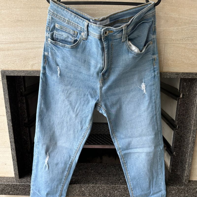 Calça Zara Destroyed Barra Mais Curta Calça Masculina Zara Usado 79800608  enjoei