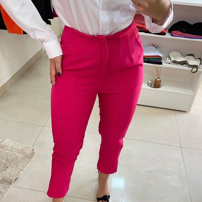 Calça Zara Alfaiataria Cintura Alta Tamanho M Pink, Calça Feminina Zara  Nunca Usado 94238791