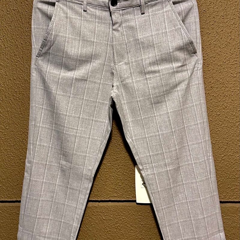 Calça Zara Xadrez com Elastano Slim Fit Tamanho 40 Calça