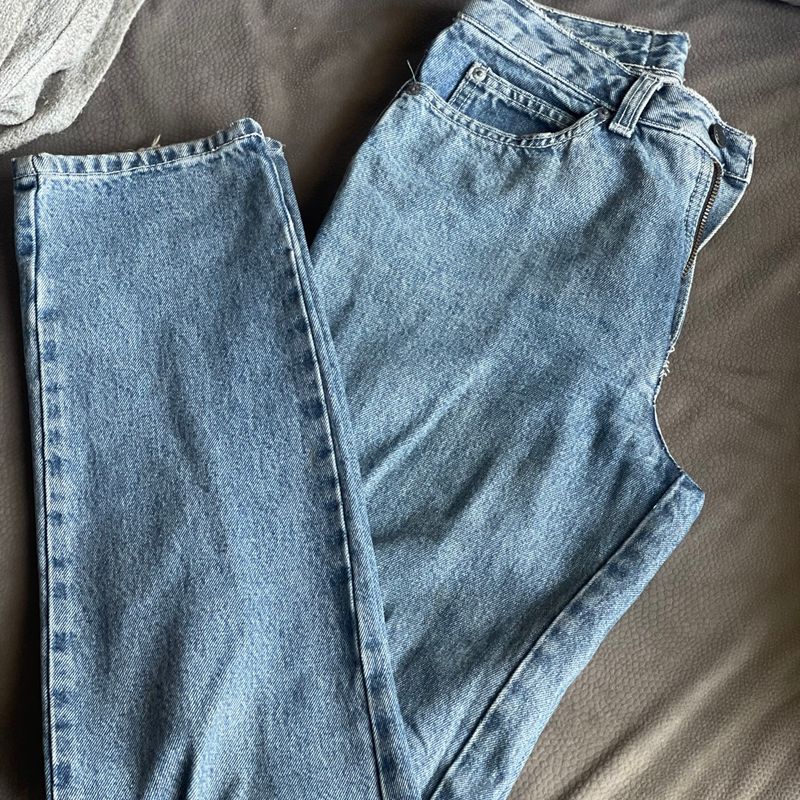 Cal a Zoomp Vintage Cintura Alta Maravilhosa Jeans Reta Cal a
