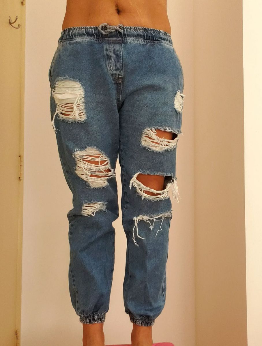 calça jeans jogger feminina