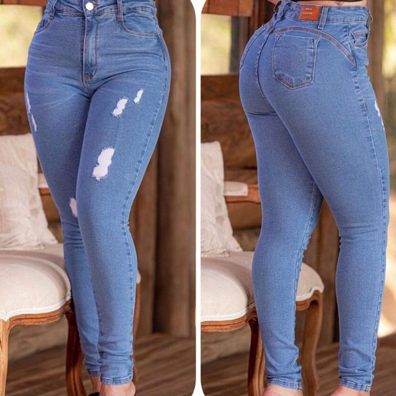 Calças Jeans Feminina Modeladora Levanta Bumbum com Elastano Novidade 2022, Calça Feminina Nunca Usado 77524147