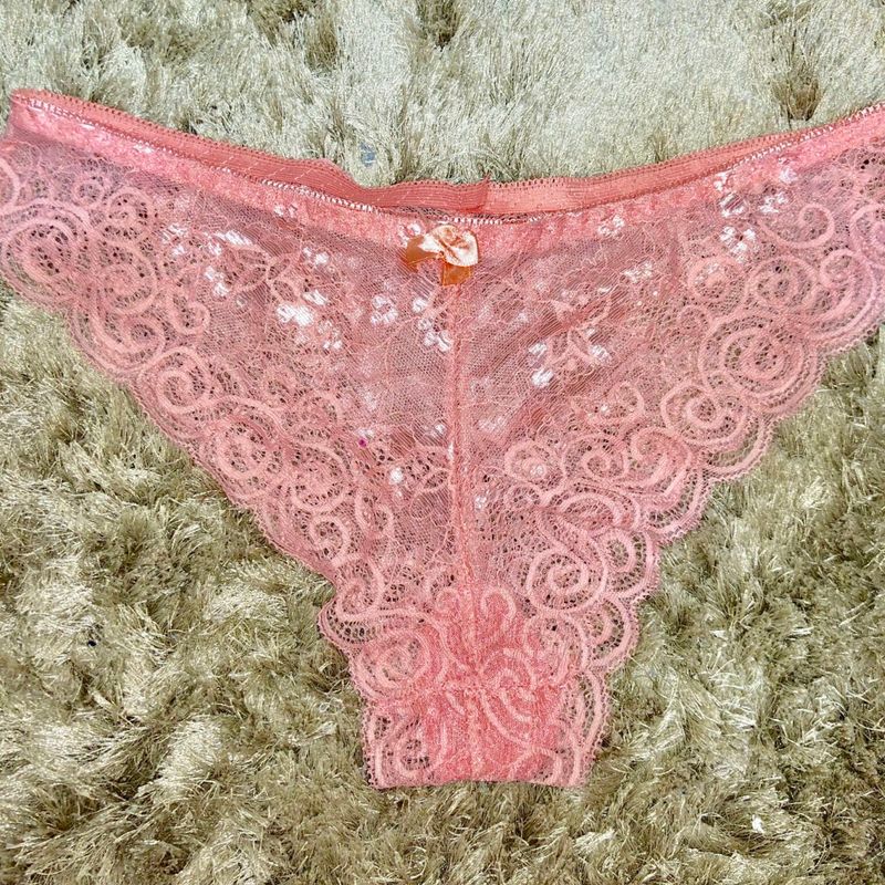 Calcinha Victorias Secret Pink Em Algodão Cheeky Panty Love