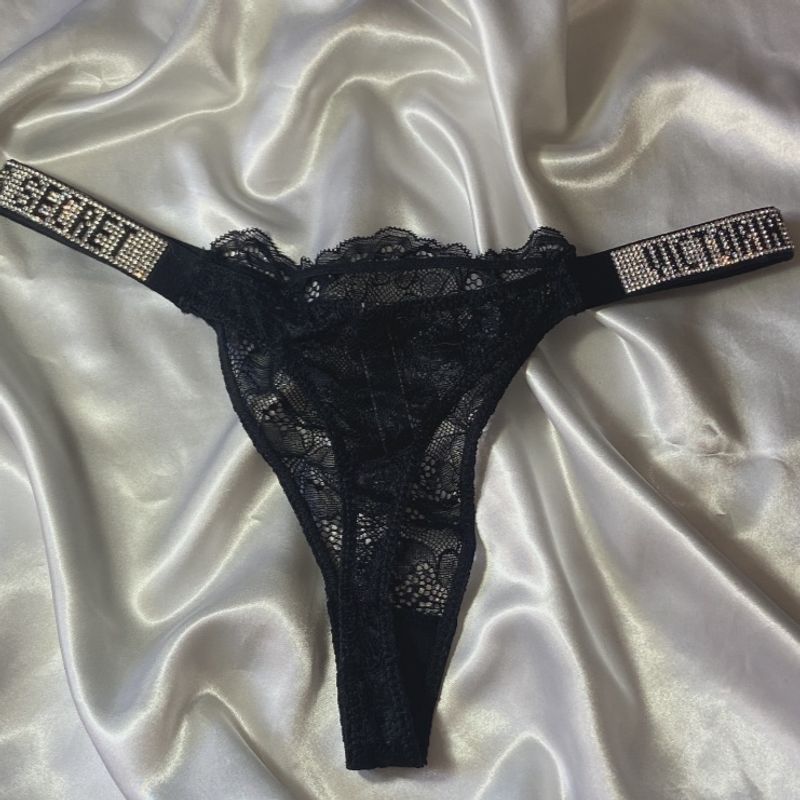 Victoria's Secret Rhinestone Calcinha Feminina De Renda Sexy - Escorrega o  Preço