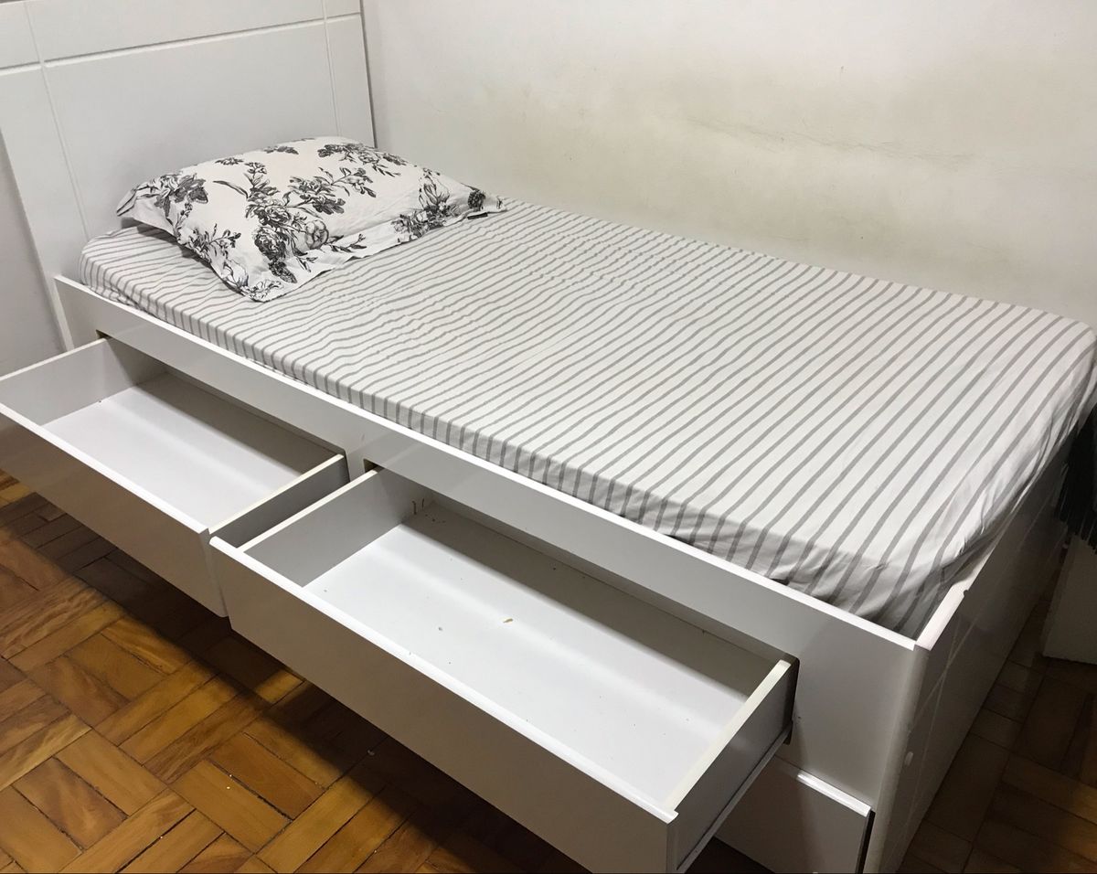 Cama de Solteiro com Bicama e Duas Gavetas Móvel Jc Moveis Usado