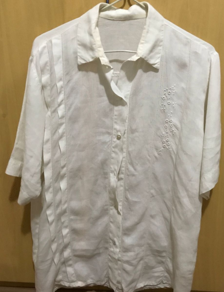 camisa feminina cambraia de linho