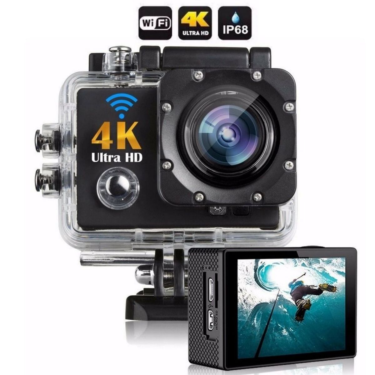 C mera Action Go Cam Pro  Ultra 4k  Sport Wifi Hd Prova 