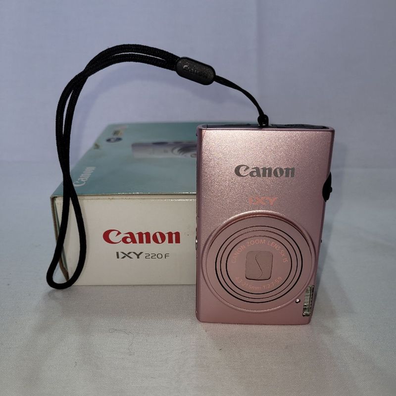 Câmera Digital Rosa - Cyber Shot Pink - Canon Ixy 220f Retrô com
