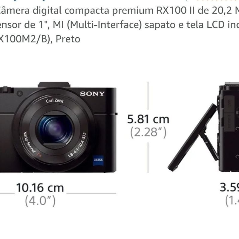 Câmera Digital Sony Cyber Shot Dsc Rx100 Ii - 20.2 Mp Wifi Zoom de
