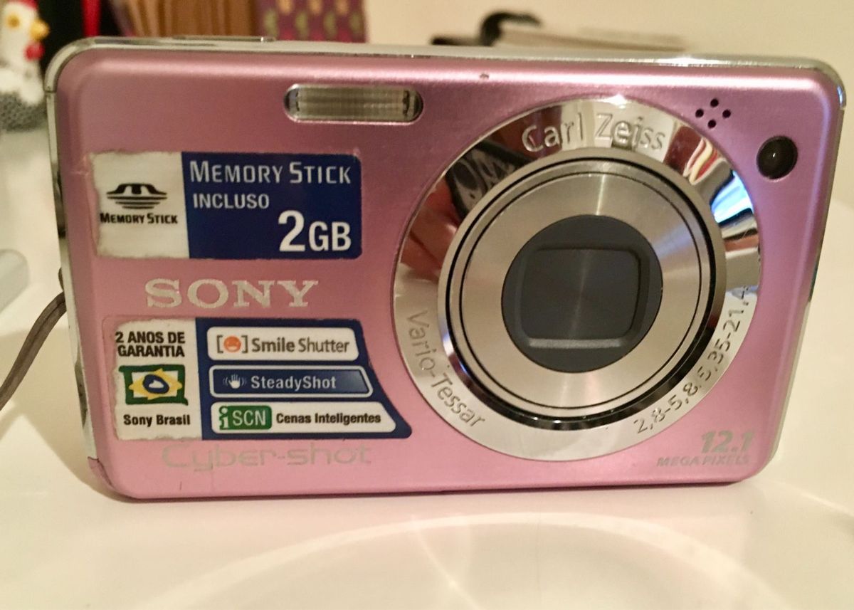 Câmera Digital Sony Cybershot Dscw510 com 12.1 Mp Na Cor Rosa