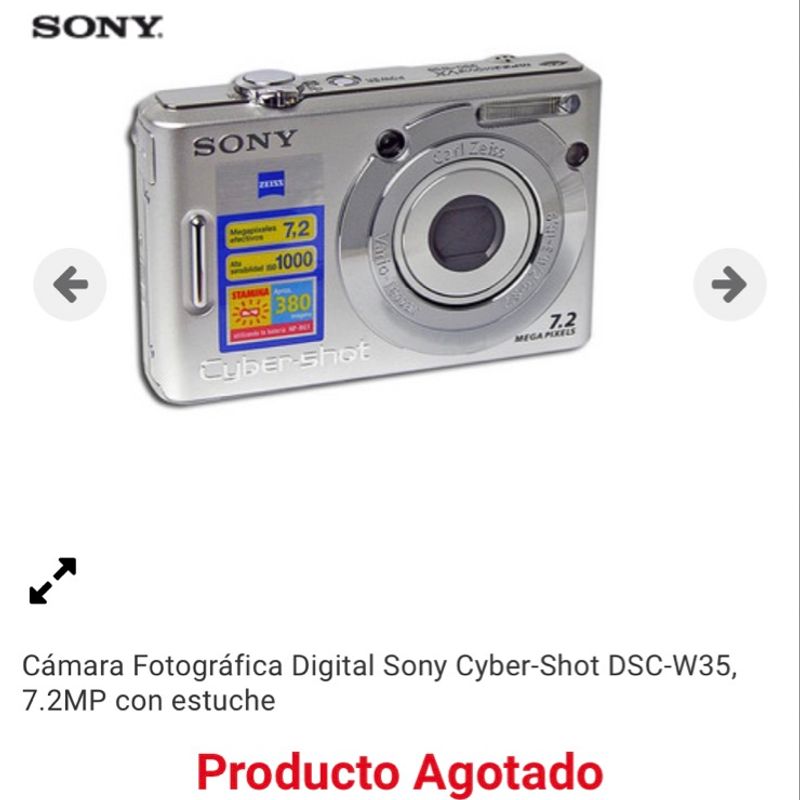 Câmera Fotográfica Digital Sony Cyber-Shot Dsc-W35, 7.2mp | Sony