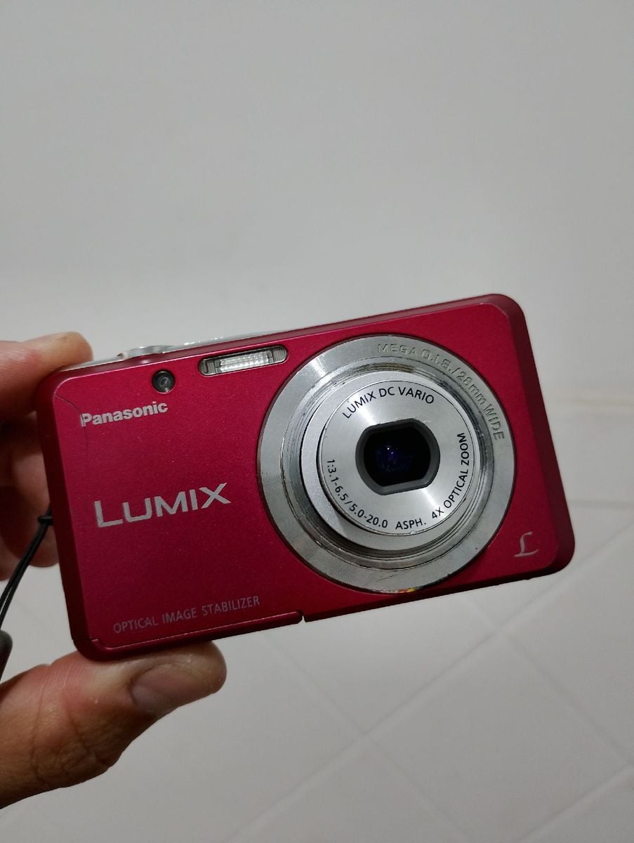 【中古美品】LUMIX ライカDG45mmF2.8 Câmera Lumix Leica Panasonic Dmc-Fh4 Vermelha 12mp Funcionando