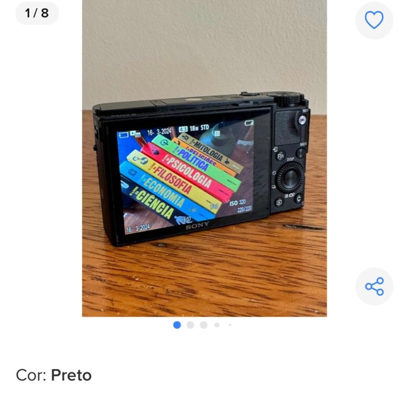 Vendido Camera Sony Cyber Shot Dsc-Rx100 Iii Alta Performance