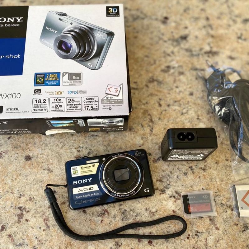Câmera Sony Cyber-Shot Dsc-Wx100 Preta 18.2 Mega Pixels | Máquina
