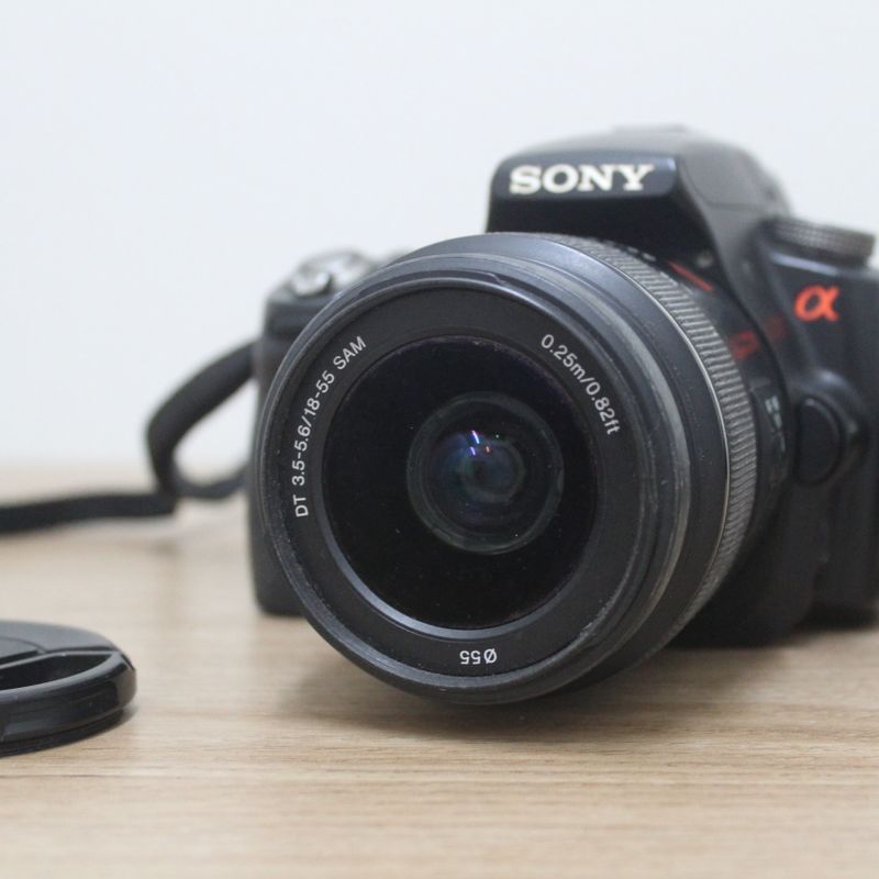 Camera Sony Dslr Alpha 55 C/ Lente 18-55mm - Slt-A55v Digital