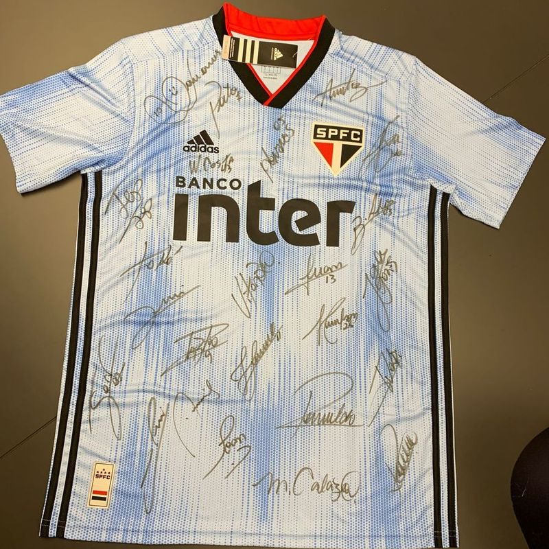 Camisa Spfc Sao Paulo 2019 Autografada Elenco 2020 Tamanho G