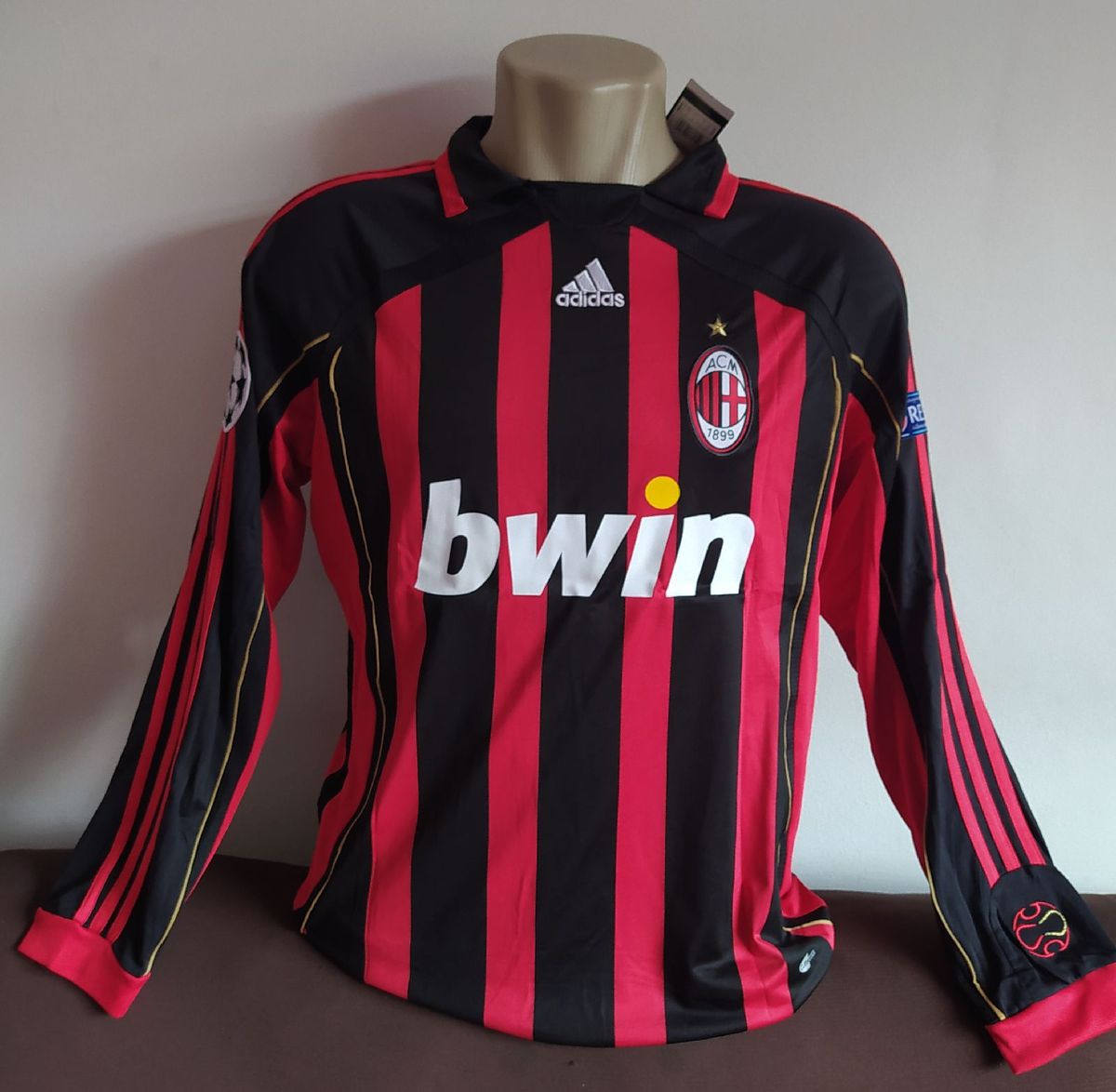 Camisa Adidas Ac Milan Retrô 2006/07 Manga Longa Kaká Camisa Masculina Adidas Nunca Usado