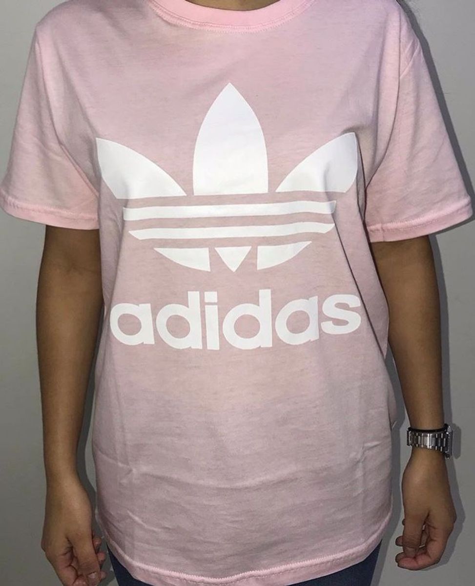 camiseta feminina adidas rosa