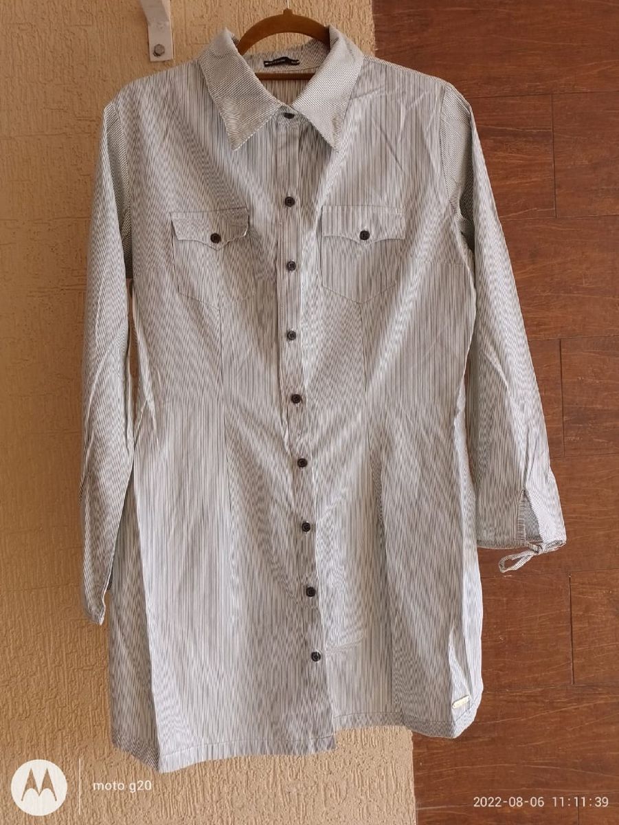 Camisa Alongada Retook | Camisa Feminina Retook Jeans Nunca Usado ...