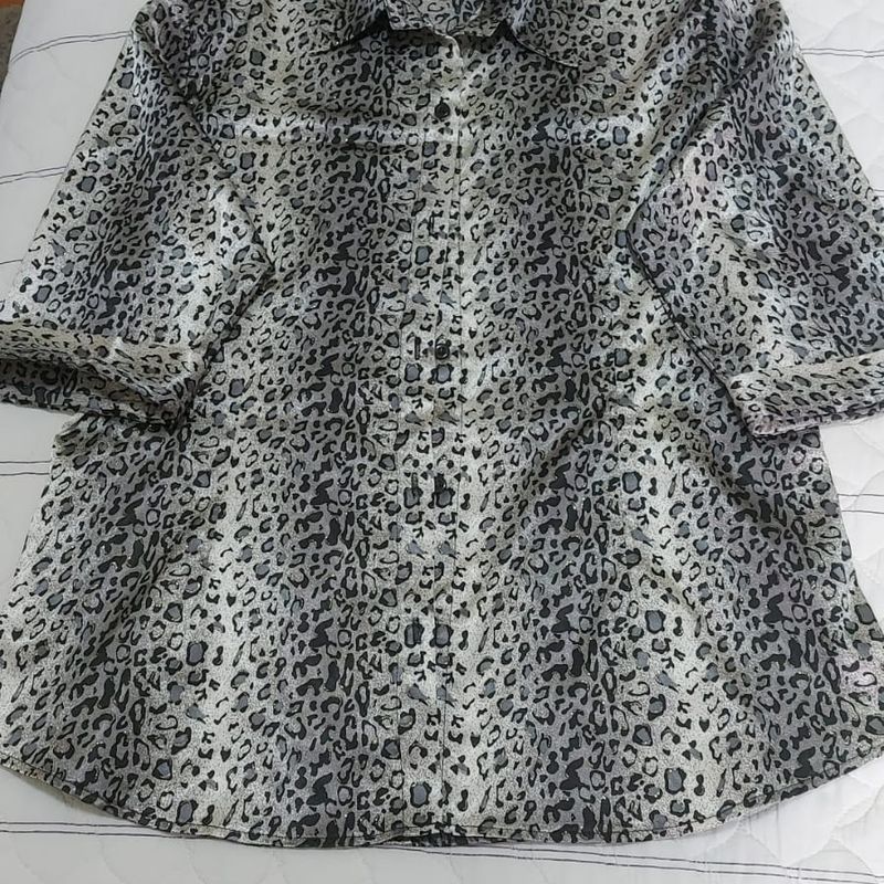 Camisa Animal Print Feminina em Seda Dalant Usado 98287728 enjoei