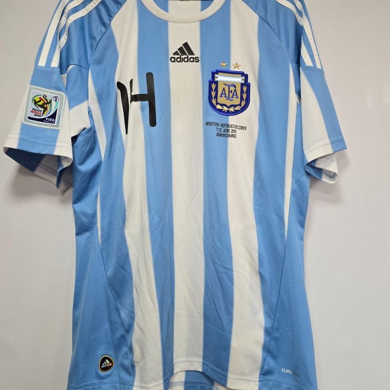 Camisa Argentina Home 10-11 Mascherano 14 Vs Nigeria Copa 2010