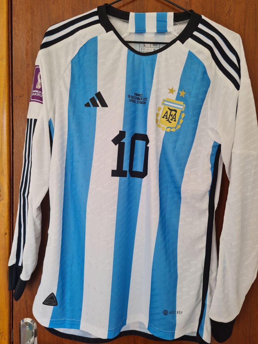 Camisa Argentina Manga Longa Final Copa 2022 G Messi 10 | Camisa ...