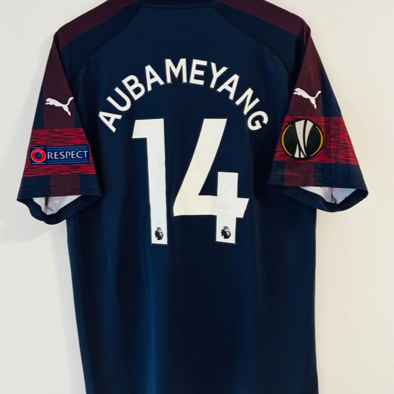 Camisa Arsenal 2018/19 Aubameyang #14 Europa League Uniforme 2