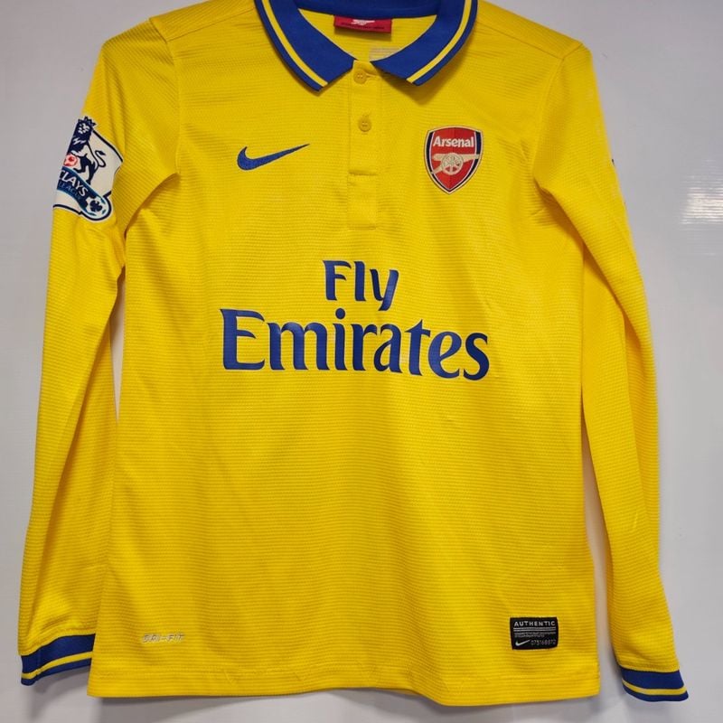 Camisa Arsenal Away 13-14 Manga Longa Cazorla 19 Premier League