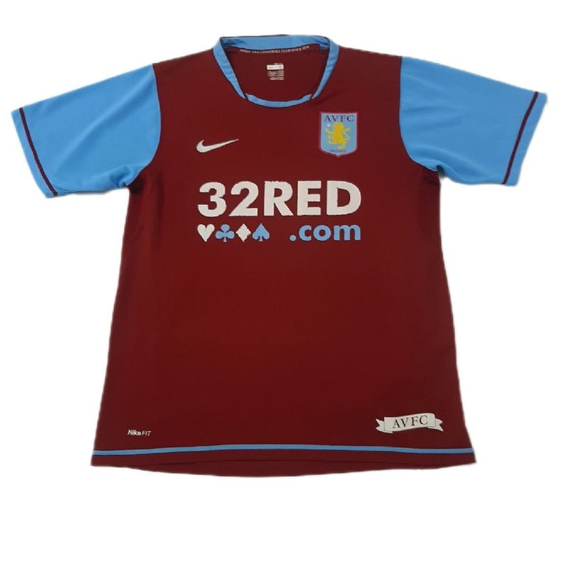 Camisa Aston Villa Nike 2007 Futebol Inglês 32 Red Colecionador