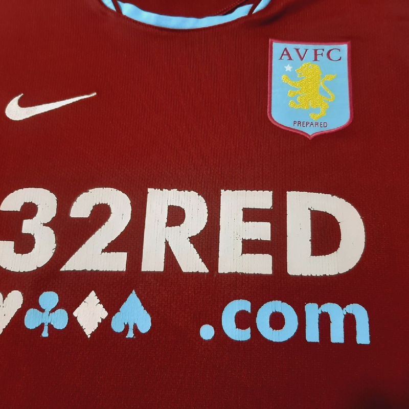 Camisa Aston Villa Nike 2007 Futebol Inglês 32 Red Colecionador