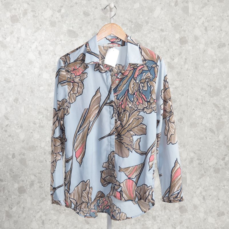 Camisa Azul Estampada Luigi Bertolli