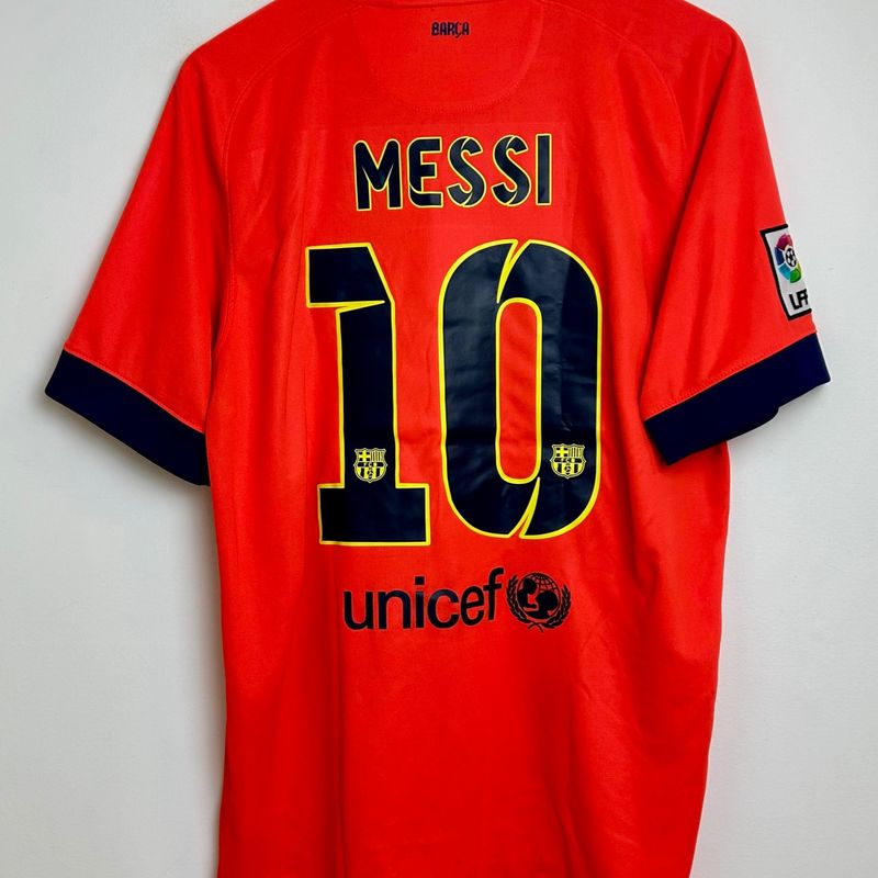 Camisa Barcelona 2014/15 Uniforme 2 Lionel Messi #10 La Liga