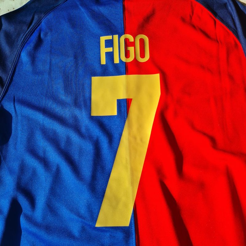 Camisa Barcelona Centenario G Figo 7 | Camisa Masculina Nunca