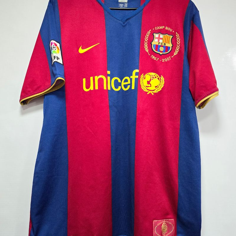 Camisa Barcelona Home 07-08 Ronaldinho 10 Lfp Importada Oficial