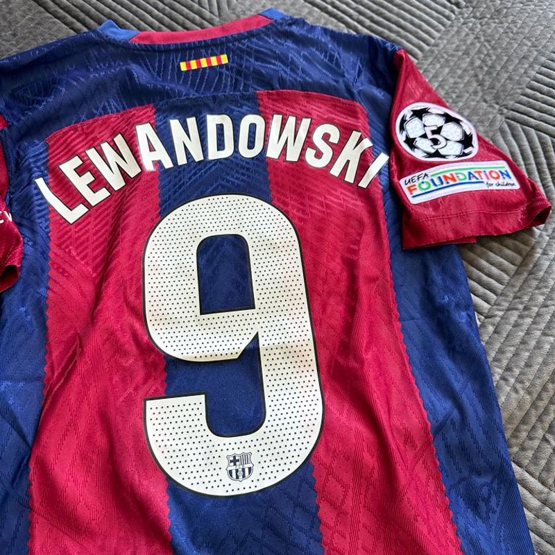Camisa Barcelona Nike Lewandowski #9 Player Version Champions