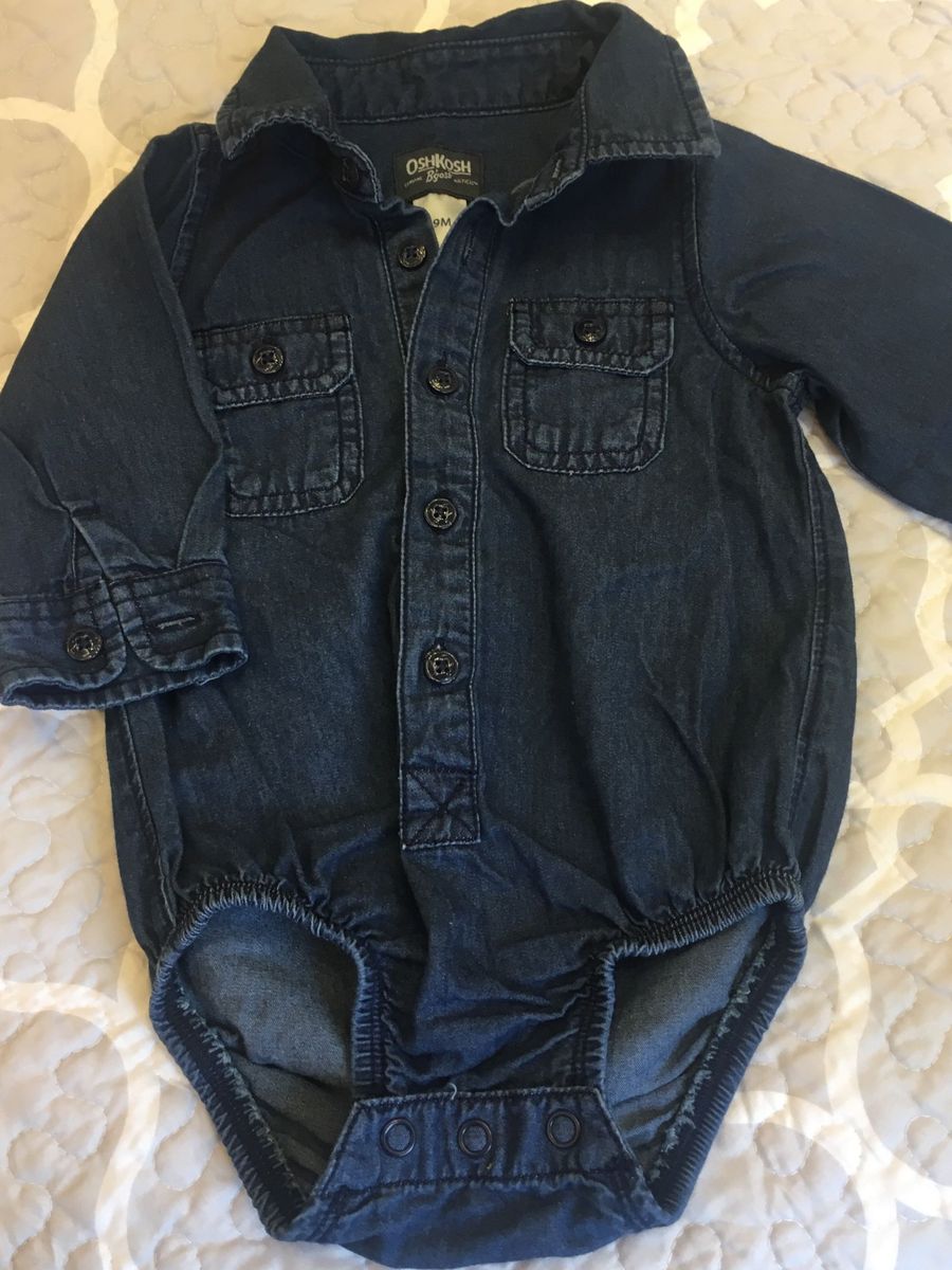 Camisa Body Jeans Bebe Roupa Infantil Para Bebe Osh Gosh Bgosh Usado Enjoei